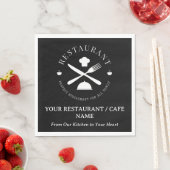 Aangepaste restaurant of café of diner zwart servet (Insitu)