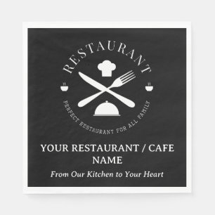 Aangepaste restaurant of café of diner zwart servet