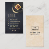 Aangepaste restaurantkaart | Zwarte moderne foto Visitekaartje (Voorkant / Achterkant)