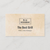 Aangepaste restaurantkaart | Zwarte moderne foto Visitekaartje (Achterkant)