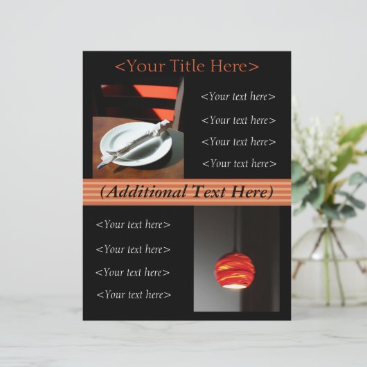 Aangepaste restaurantreclame/menubrochure (Staand voorkant)