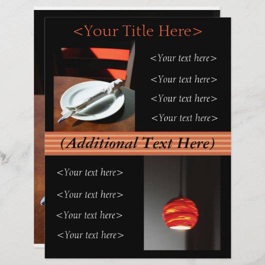 Aangepaste restaurantreclame/menubrochure (Voorkant / Achterkant)