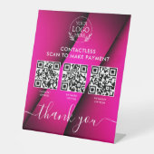 Aangepaste Retail voetstuk teken met multi-QR-code Reclamebord Met Voetstuk (Voorkant)