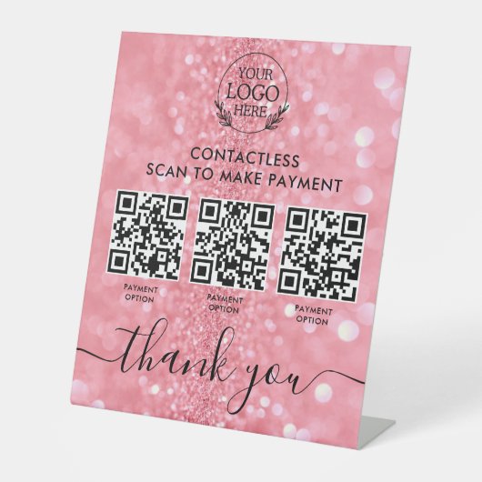 Aangepaste Retail voetstuk teken met multi-QR-code Reclamebord Met Voetstuk (Voorkant)