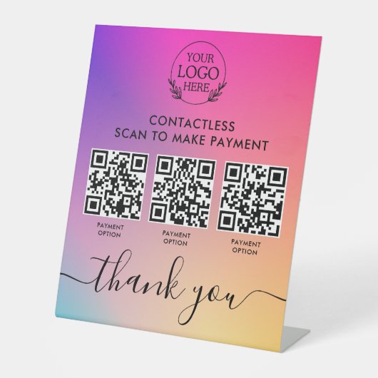Aangepaste Retail voetstuk teken met multi-QR-code Reclamebord Met Voetstuk (Voorkant)