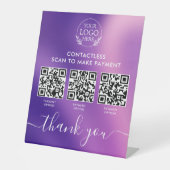 Aangepaste Retail voetstuk teken met multi-QR-code Reclamebord Met Voetstuk (Voorkant)