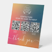 Aangepaste Retail voetstuk teken met multi-QR-code Reclamebord Met Voetstuk (Voorkant)