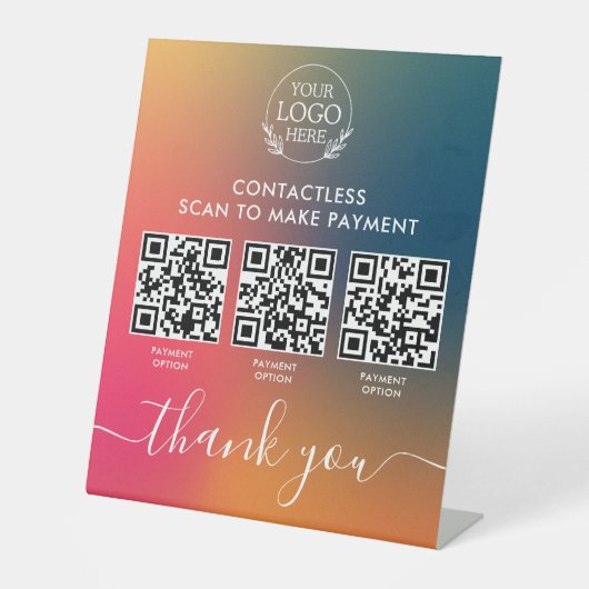 Aangepaste Retail voetstuk teken met multi-QR-code Reclamebord Met Voetstuk (Voorkant)