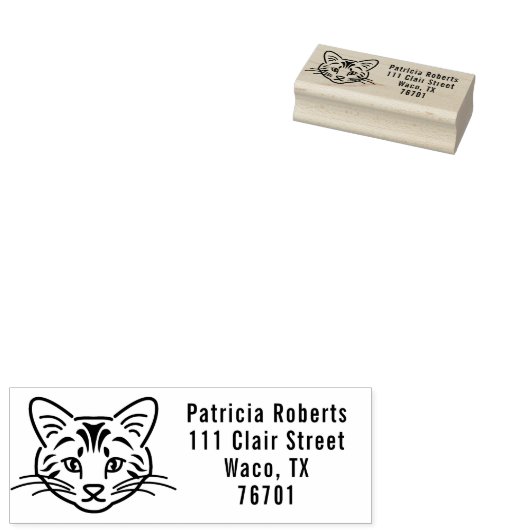 Aangepaste retour adres stempel voor kat liefhebbe (Gestempeld)