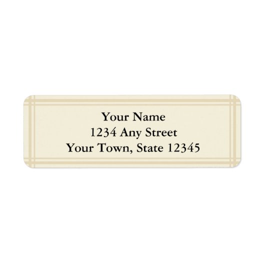 Aangepaste retour adreslabel - crème, ecru of beig etiket (Voorkant)