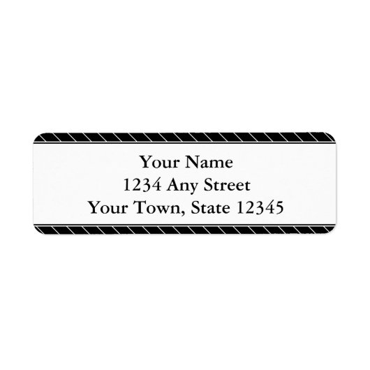 Aangepaste retour adreslabels - Zwart-wit Etiket (Voorkant)