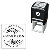 Aangepaste retour adresstempel met bladeren  zelfinktende stempel (In situ)