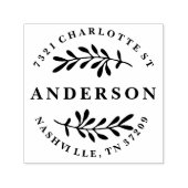 Aangepaste retour adresstempel met bladeren  zelfinktende stempel (Design)