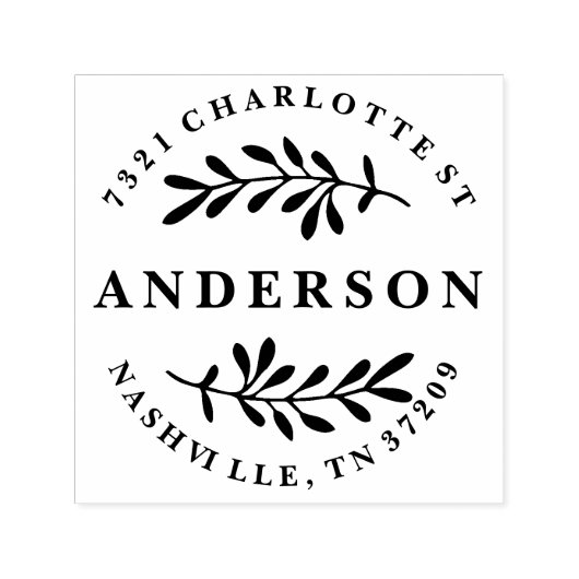 Aangepaste retour adresstempel met bladeren  zelfinktende stempel (Design)
