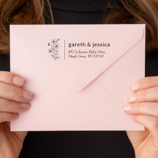 Aangepaste retouradresstempel met wilde bloemen  zelfinktende stempel