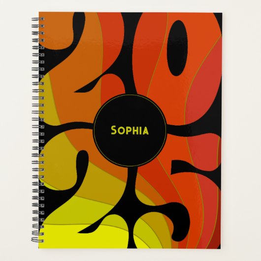 Aangepaste Retro 2025 Planner (Voorkant)