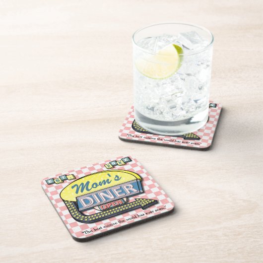 Aangepaste Retro 50's "Mam's Diner"-teken: Moederd Onderzetter (Rechterzijde)