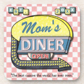 Aangepaste Retro 50's "Mam's Diner"-teken: Moederd Onderzetter (Voorkant)