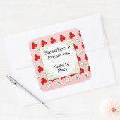 Aangepaste retro Aardbeien Patroon Canning Sticker (Envelop)