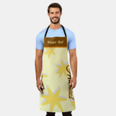 Aangepaste retro achtergrond master chef Mosterd Schort (Gedragen)