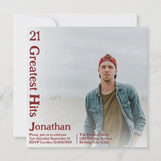 Aangepaste Retro Album Hoesje Muziek 21ste Verjaar Kaart (Voorkant)