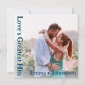 Aangepaste Retro Album Hoesje Muziek Navy Wedding Kaart (Voorkant)