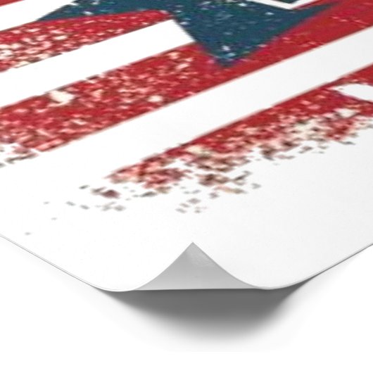 Aangepaste Retro Amerikaanse vlag Monogram Poster (Hoek)