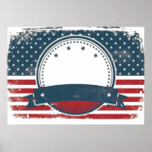 Aangepaste Retro Amerikaanse vlag Monogram Poster (Voorkant)