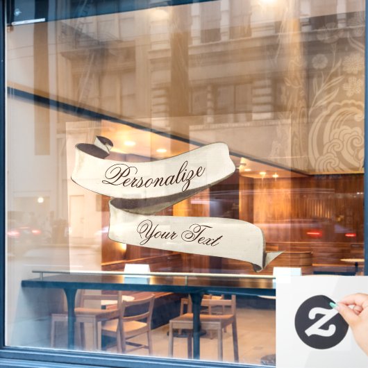 Aangepaste Retro Banner Barbershop Snackbar Raamsticker (Cafe Raam)