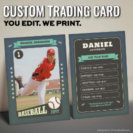 Aangepaste Retro Baseball Trading Kaart Fun Player Contactkaartje