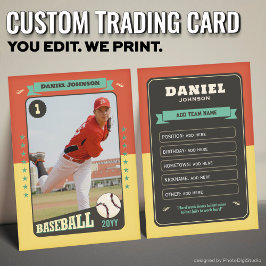 Aangepaste Retro Baseball Trading Kaart Fun Player Contactkaartje