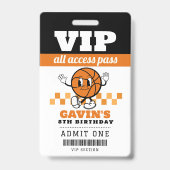 Aangepaste Retro Basketbal Verjaardagsfeest Favori Badge (Voorzijde)