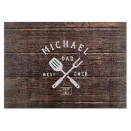 Aangepaste retro BEST DAD OOIT Rustige, donkere ho Snijplank