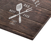 Aangepaste retro BEST DAD OOIT Rustige, donkere ho Snijplank (Hoek)