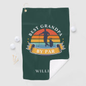 Aangepaste retro Beste opa door Par Retirement Golfhanddoek (Insitu)