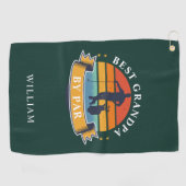 Aangepaste retro Beste opa door Par Retirement Golfhanddoek (Horizontaal)