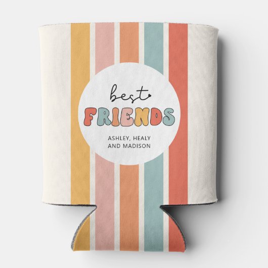 Aangepaste Retro Beste Vrienden BFF's Schattige Be Blikjeskoeler (Achterkant)
