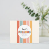 Aangepaste Retro Beste Vrienden BFF's Schattige Be Briefkaart (Staand voorkant)
