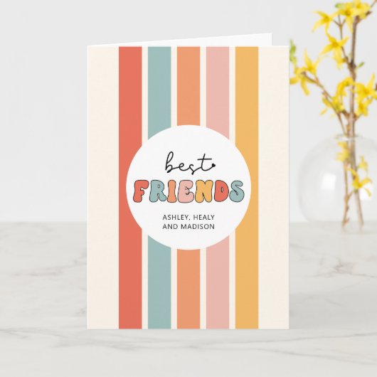 Aangepaste Retro Beste Vrienden BFF's Schattige Be Kaart (Gele Bloem)