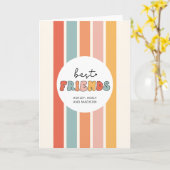 Aangepaste Retro Beste Vrienden BFFs Schattige Bes Kaart (Gele Bloem)