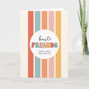 Aangepaste Retro Beste Vrienden BFFs Schattige Bes Kaart