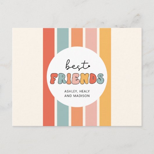 Aangepaste Retro Beste Vrienden BFFs Schattigee Be Briefkaart (Voorkant)
