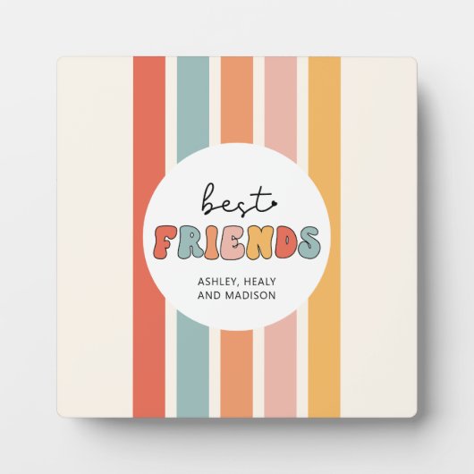 Aangepaste Retro Beste Vrienden BFFs Schattigee Be Fotoplaat (Voorkant)