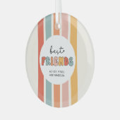 Aangepaste Retro Beste Vrienden BFFs Schattigee Be Glas Ornament (Voorkant links)
