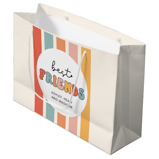 Aangepaste Retro Beste Vrienden BFFs Schattigee Be Groot Cadeauzakje (Voorkant Gekanteld)