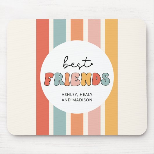 Aangepaste Retro Beste Vrienden BFFs Schattigee Be Muismat (Voorkant)