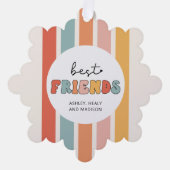 Aangepaste Retro Beste Vrienden BFFs Schattigee Be Ornament Kaart (Voorkant)
