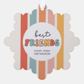 Aangepaste Retro Beste Vrienden BFFs Schattigee Be Ornament Kaart (Achterkant)