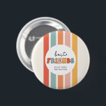 Aangepaste Retro Beste Vrienden BFFs Schattigee Be Ronde Button 5,7 Cm<br><div class="desc">Aangepaste Retro Stripes Patroon Beste Vrienden BFFs Schattigee Besties Gifts!</div>
