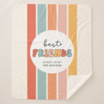 Aangepaste Retro Beste Vrienden BFFs Schattigee Be Sherpa Deken<br><div class="desc">Aangepaste Retro Stripes Patroon Beste Vrienden BFFs Schattigee Besties Gifts!</div>